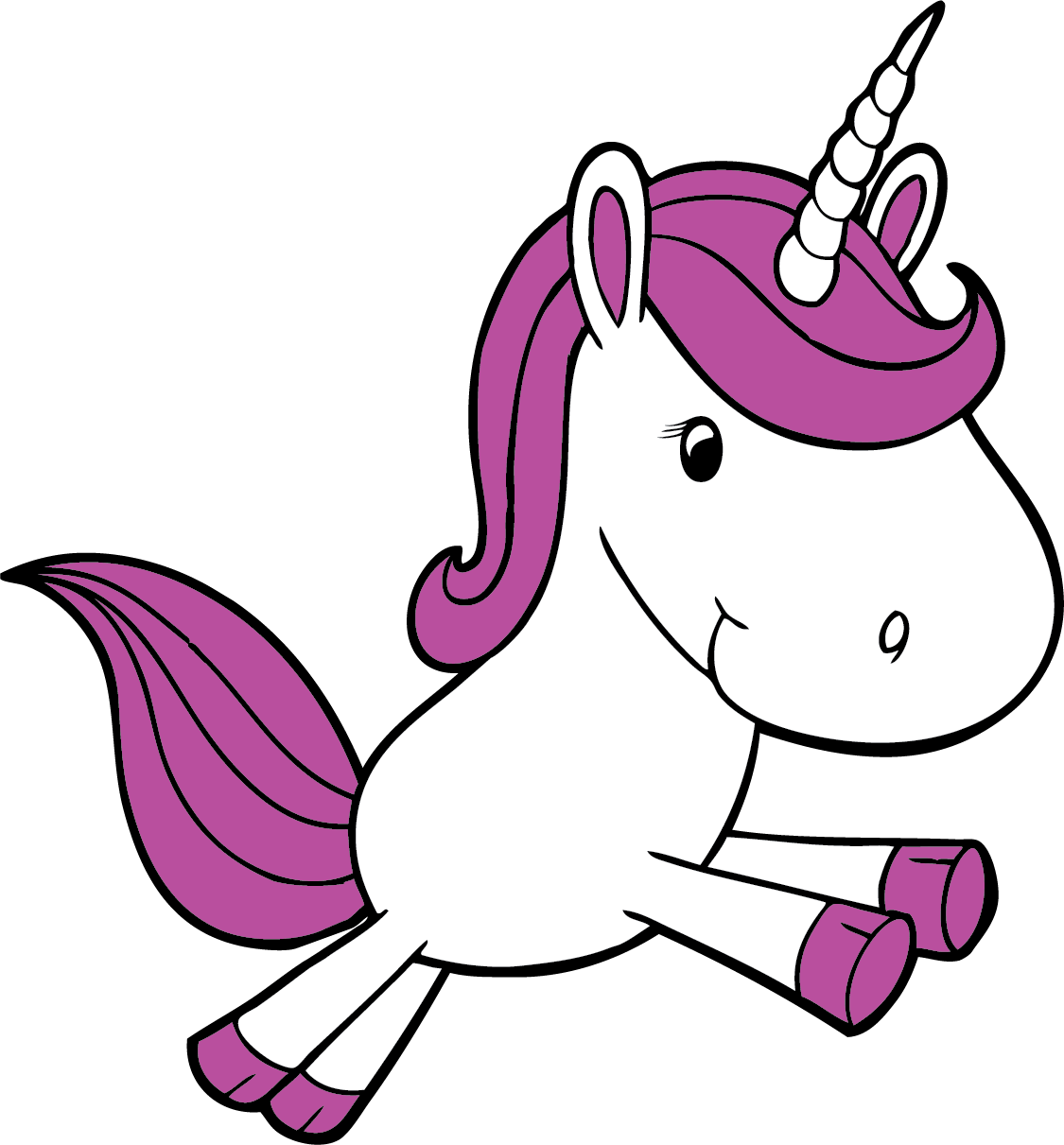 Cute Unicorn Sticker 3615 P - Cartoon Unicorns (1125x1211), Png Download