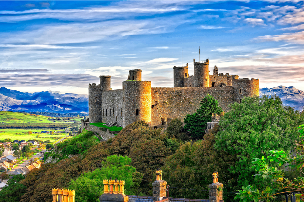 Harlech Castle - Fcf049 - Harlech Wales (1000x1000), Png Download