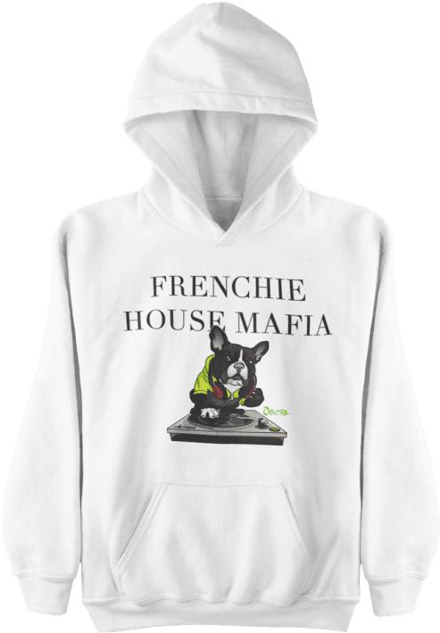 Frenchie House Mafia White Hoodie - Hoodie (755x755), Png Download