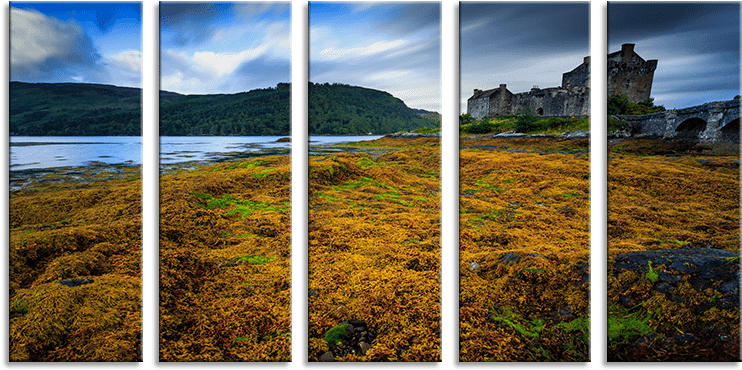 Eilean Donan Castle 5 Panel Straight Canvas Picture - Picture Frame (800x601), Png Download