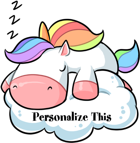 Cute Unicorn Dreams Personalized Pillow Case (690x700), Png Download