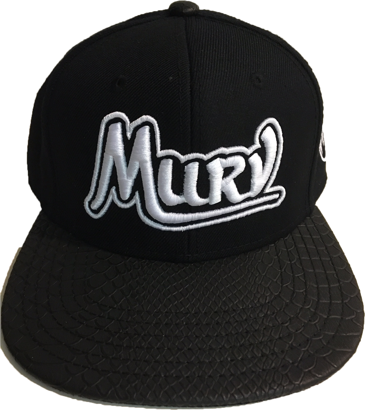 Murv Strap Back Hat All Black Snake Skin Bill / Black - Baseball Cap (1512x1880), Png Download