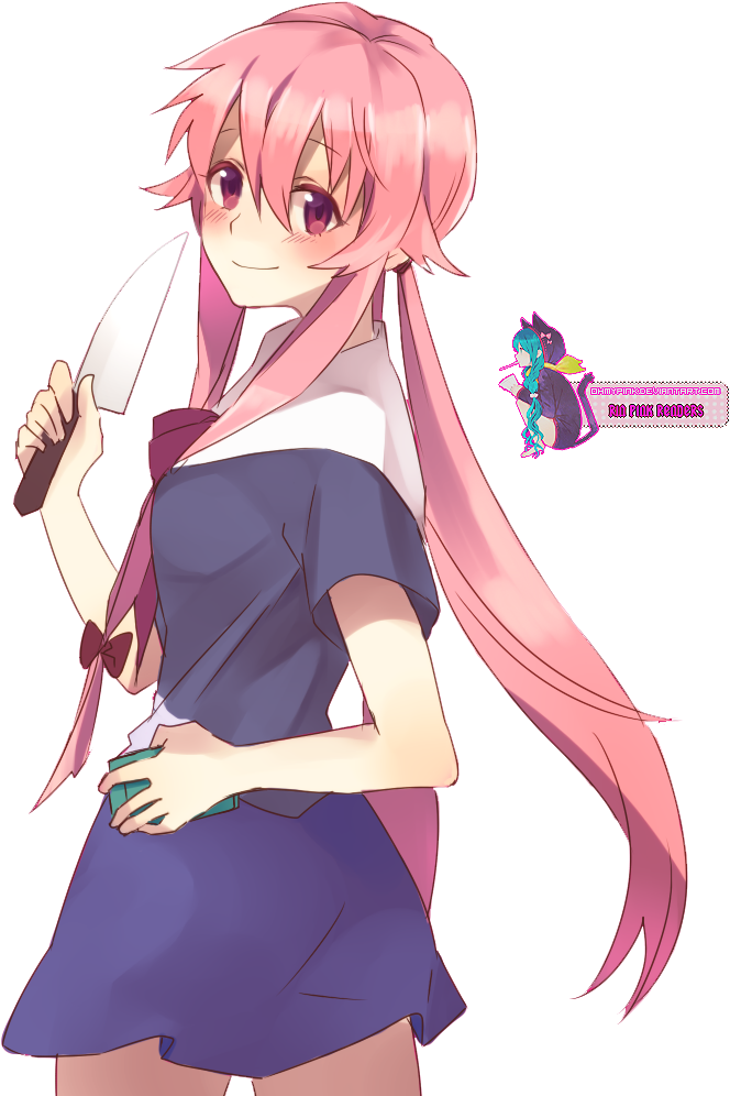 Mirai Nikki - Yuno Gasai Without Background (800x1000), Png Download