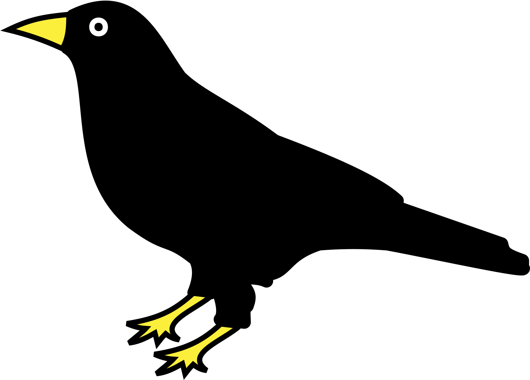 Open - Blackbird Heraldry (2000x1429), Png Download