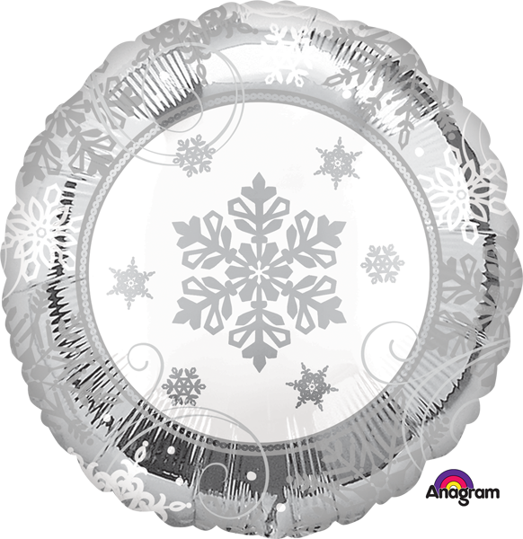 Christmas Balloon Snowflake Silver - Snowflake (582x600), Png Download
