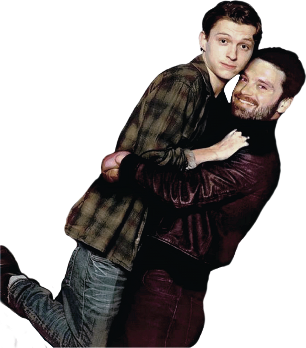 Tomholland Sticker - Bucky Barnes And Peter Parker (1024x1165), Png Download