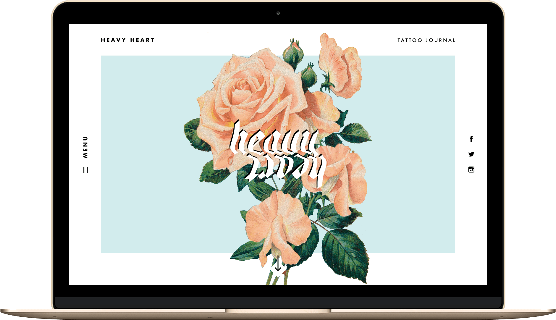Heavy Heart Tattoo Journal - Garden Roses (2000x1200), Png Download