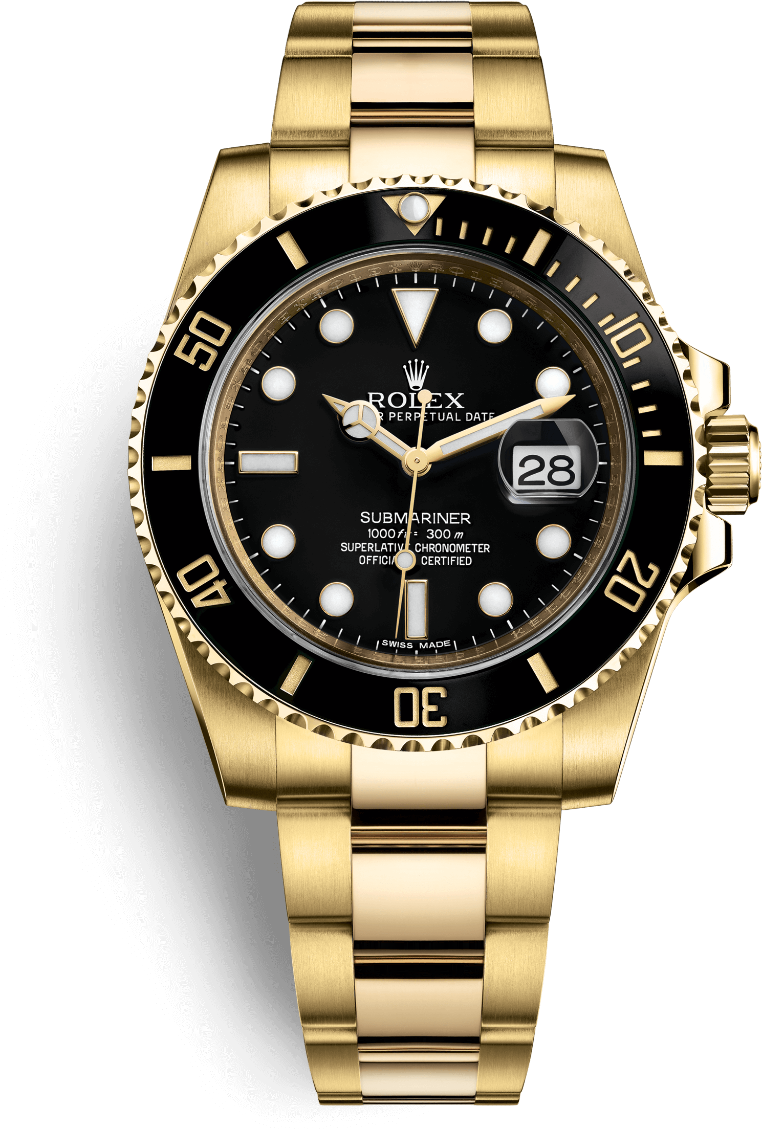 Submariner Watch Rolex Gold Colored Free Transparent - Rolex Gmt Master Ii (3000x3000), Png Download