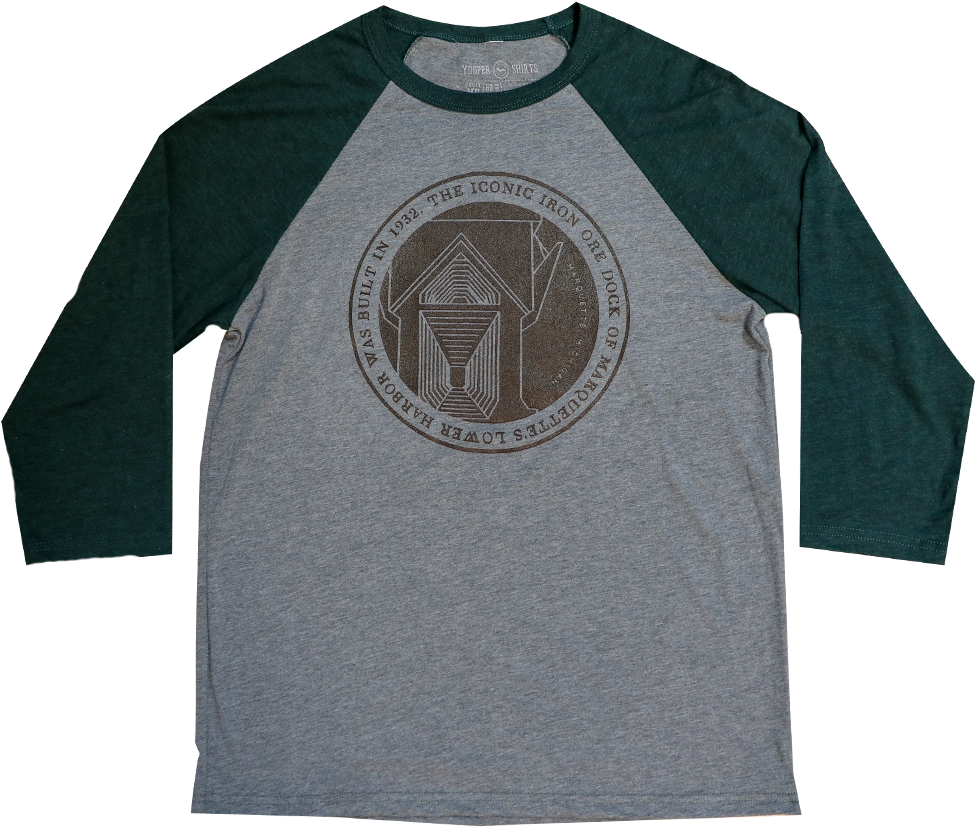 "ore Dock " Grey/emerald 3/4 Sleeve T-shirt (online - Long-sleeved T-shirt (1024x1024), Png Download
