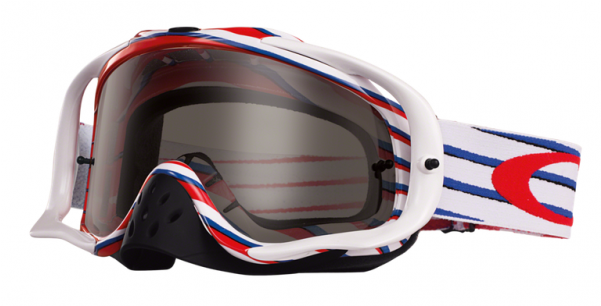 Oakley Crowbar Mx White Dark Gray 28 Goggles 1 - Red White And Blue Oakley Goggles (600x600), Png Download