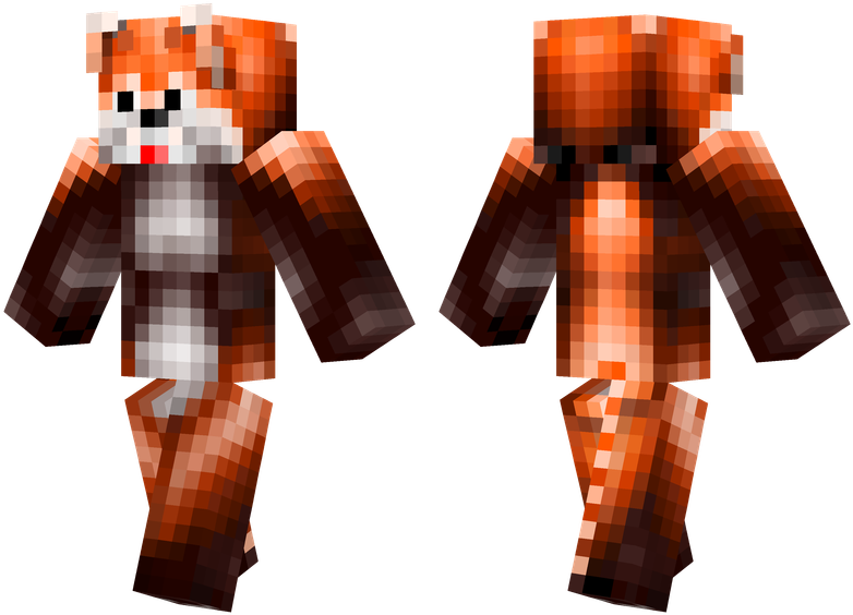 Red Panda - Minecraft Slime Skin Net (804x576), Png Download