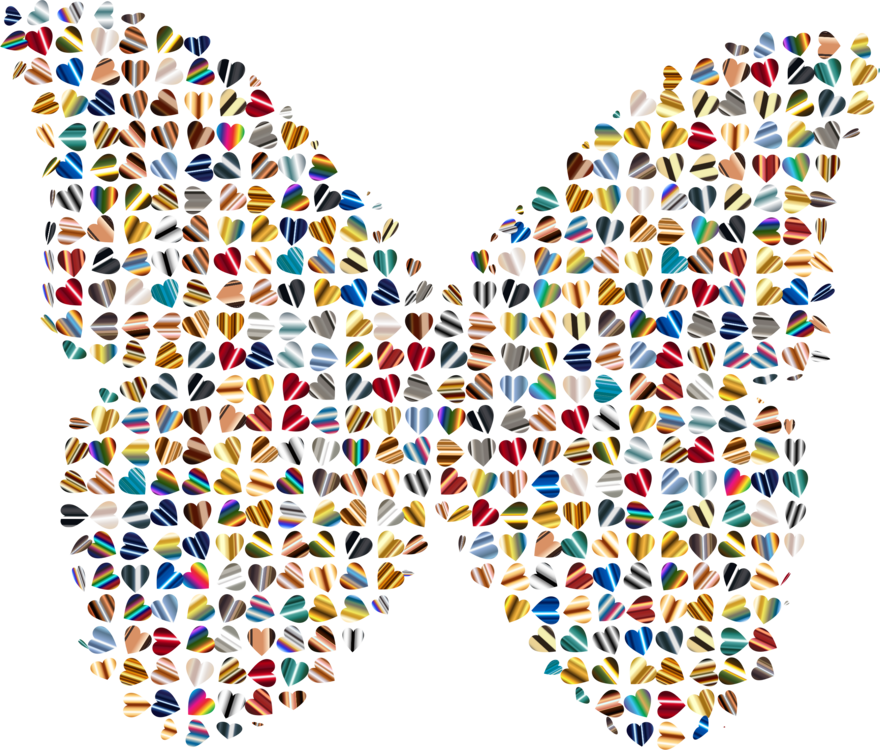 Fractal Art Chaos Theory Computer Icons Butterfly - Butterfly Psychedelic Big (880x750), Png Download
