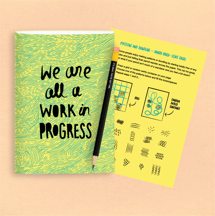 Image Of Work In Progress Notebook & Reassuring Pencil - Paper (741x745), Png Download