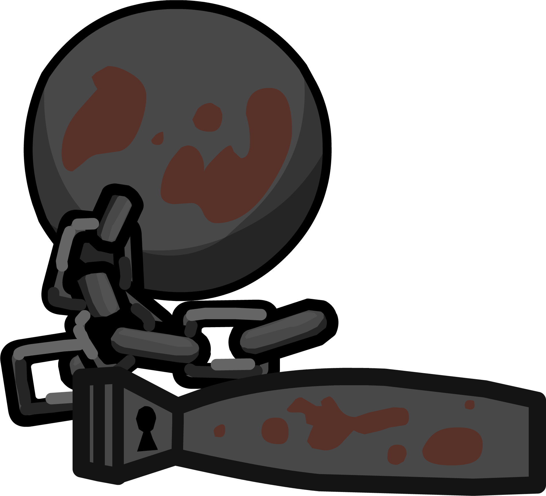 Ball And Chain - Club Penguin Chains (1896x1724), Png Download