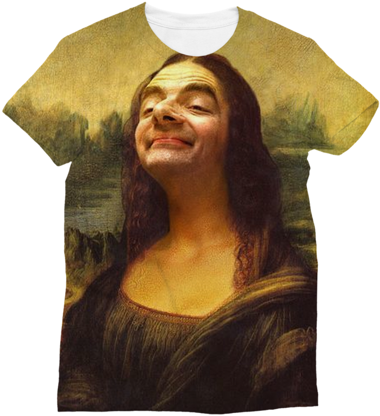 Mr Bean's Face On The Mona Lisa ﻿classic Sublimation - Rowan Atkinson Mona Lisa (900x900), Png Download
