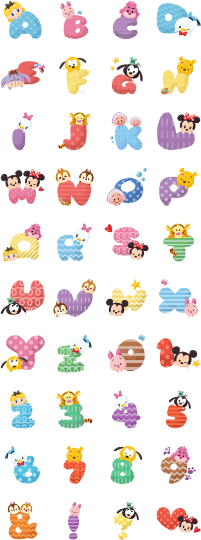 Tsum Tsum Abc (420x1121), Png Download