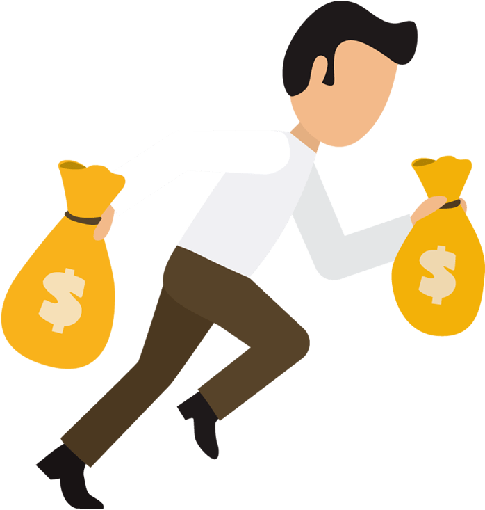 Cartoon Person With Money Png (700x740), Png Download