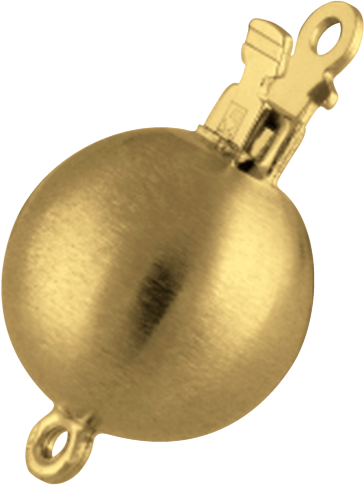 Matt Ball Clasp 585/- Yellow Gold - Brass (1000x1000), Png Download