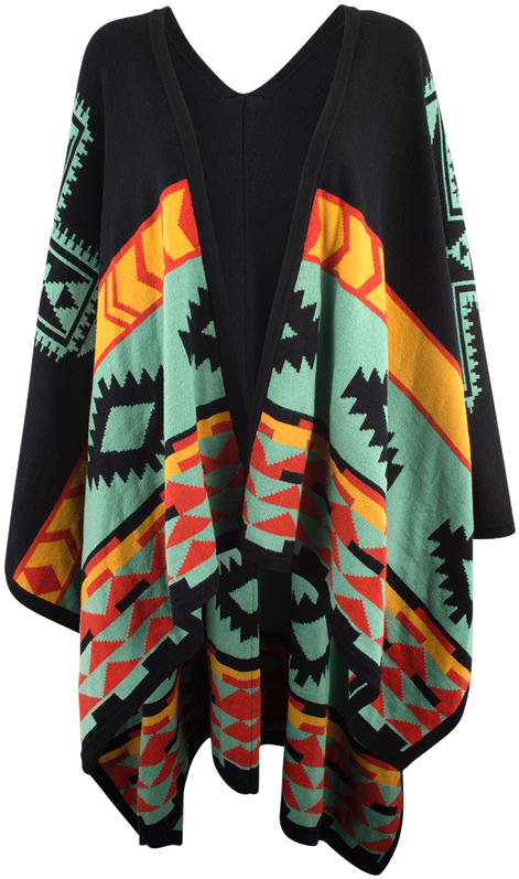 Cowgirl Justice Comanche Sage Poncho Shawl - Cardigan (544x800), Png Download