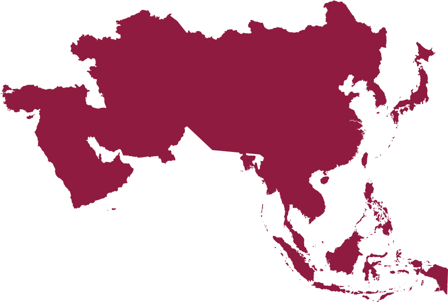 Oxley Group Asia - High Resolution Asia Pacific Map (1366x768), Png Download