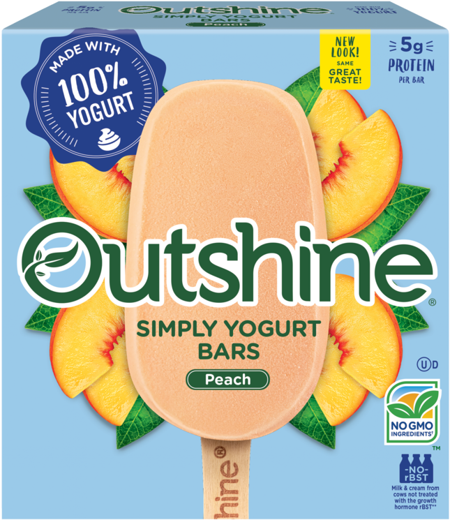 Outshine Peach Simply Yogurt Bars - Outshine Peach Yogurt Bars (750x750), Png Download