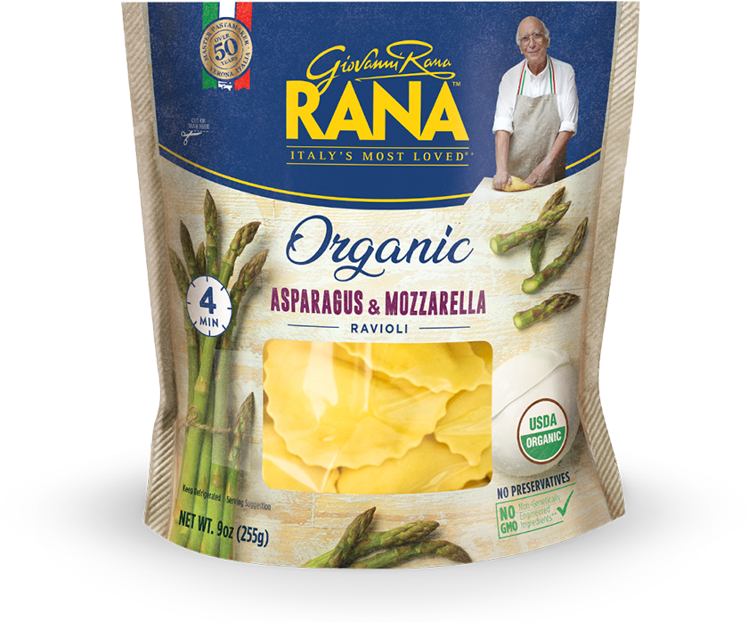 Organic Asparagus & Mozzarella Ravioli - Pasta (856x727), Png Download