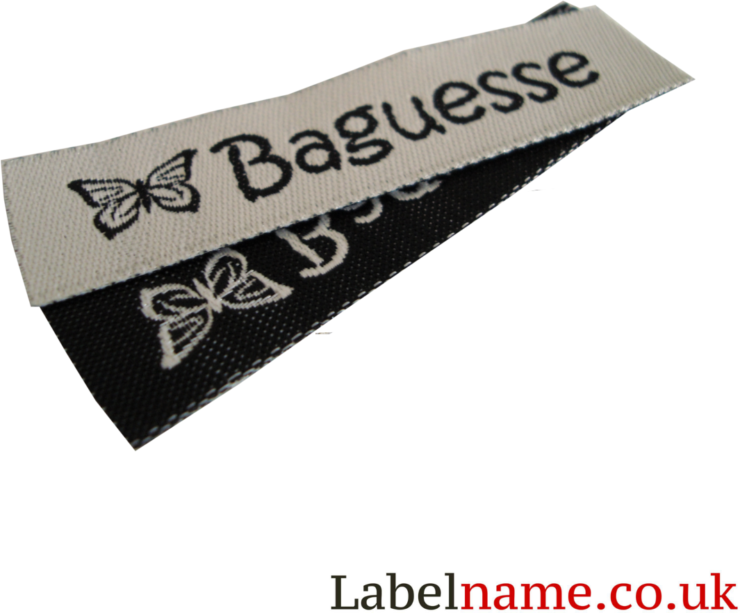 Classic Woven Labels ~ Off-white And Black ~ Font Kristen - Label (1181x1181), Png Download