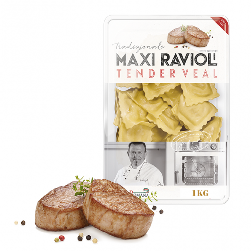 Ravioli Veal Meat Pasta, 1kg Frozen (800x1000), Png Download