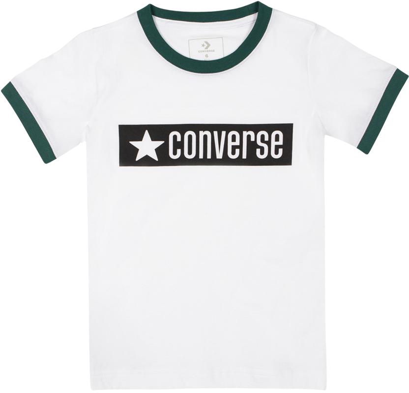 Boys Vintage Logo Ringer Junior T Shirt White - Active Shirt (1200x1200), Png Download