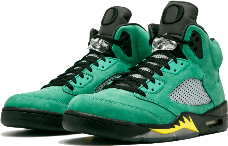 Air Jordan 5 Retro Oregon Ducks (1000x600), Png Download