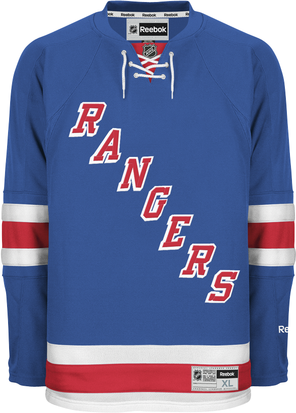 Reebok New York Rangers Home Adult's Jersey Blank - Ny Rangers Jersey (850x850), Png Download