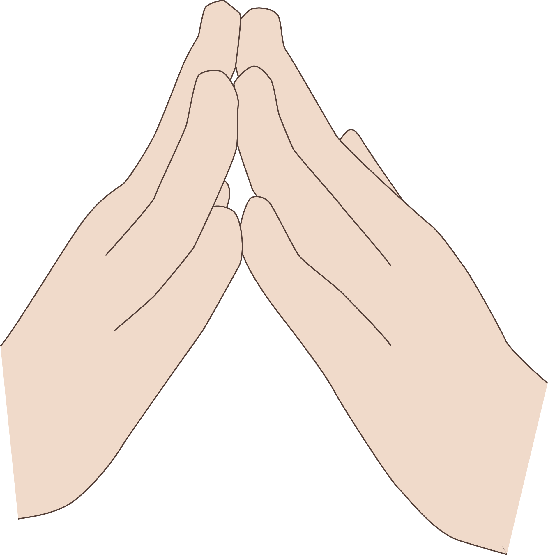 Two Open Hands, Fingertips Touching - Two Hands Touching Fingertips (1882x1908), Png Download
