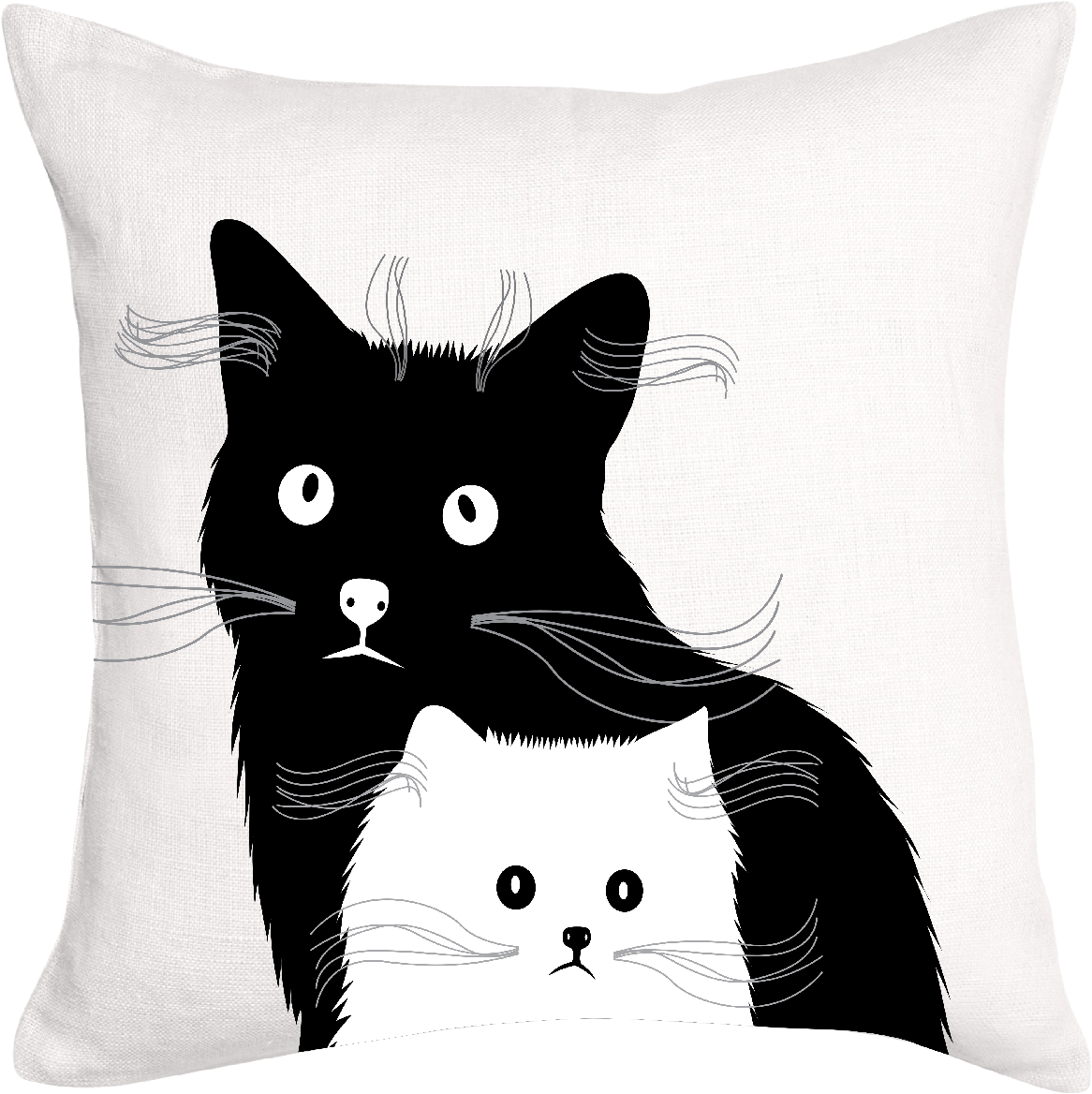 The Cute Cat Whisker Family Cushions - Cushion (1250x1458), Png Download