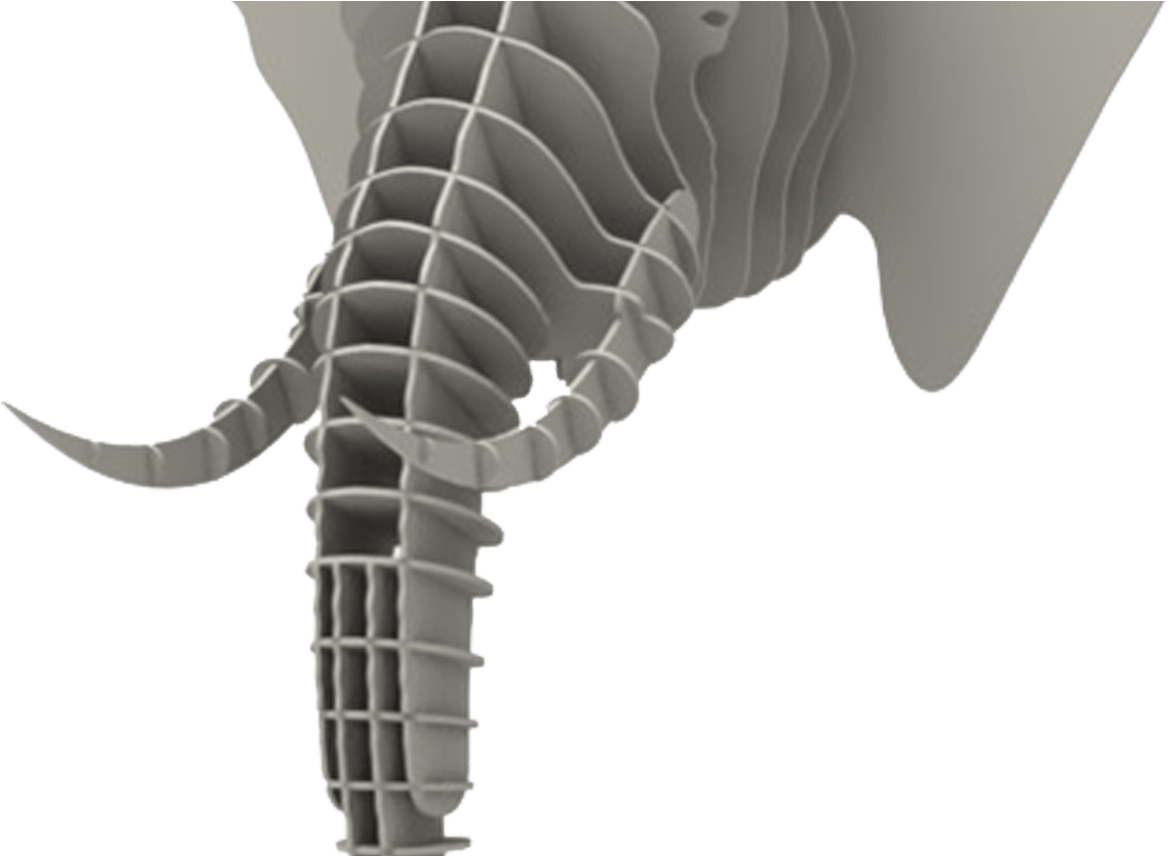 Faux Elephant Head Wild Makecnccom - Elephant Head 3d Model (1368x855), Png Download