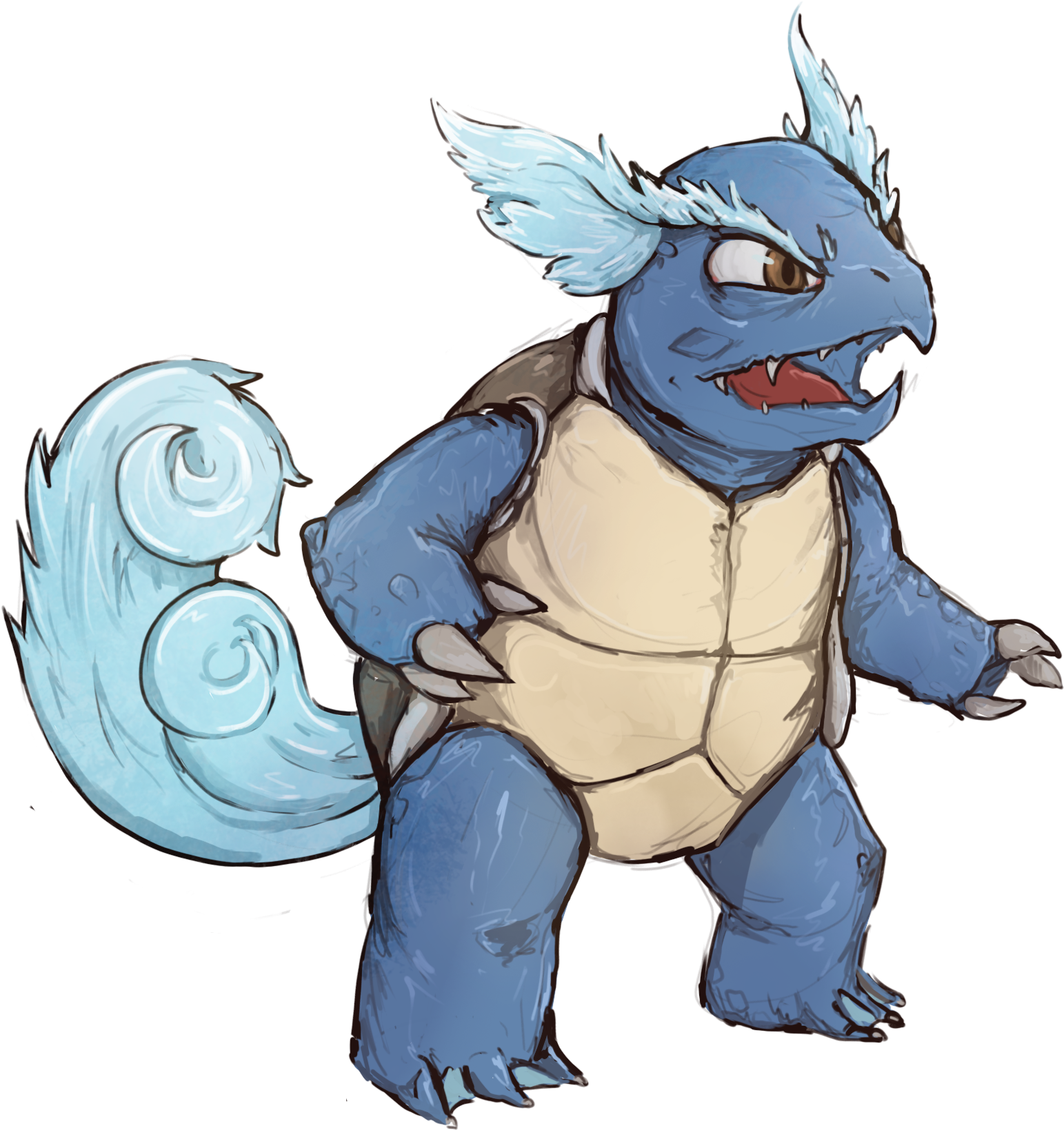 Wartortle - Cartoon (1723x1770), Png Download