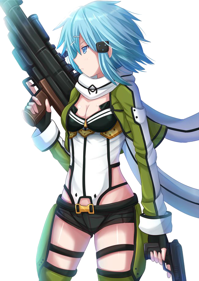 Sinon - Shiro Sword Art Online (650x919), Png Download