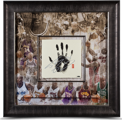 Los Angeles Lakers Shaquille O'neal Career Tegata Framed - Picture Frame (500x667), Png Download