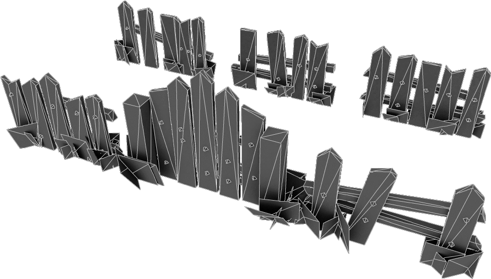 Low Poly Fence Set - Low Poly (1024x1024), Png Download