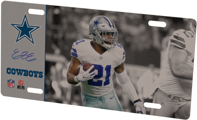 Dallas Cowboys Helmet Frame & Ezekiel Elliott Metal - Dallas Cowboys (1024x768), Png Download