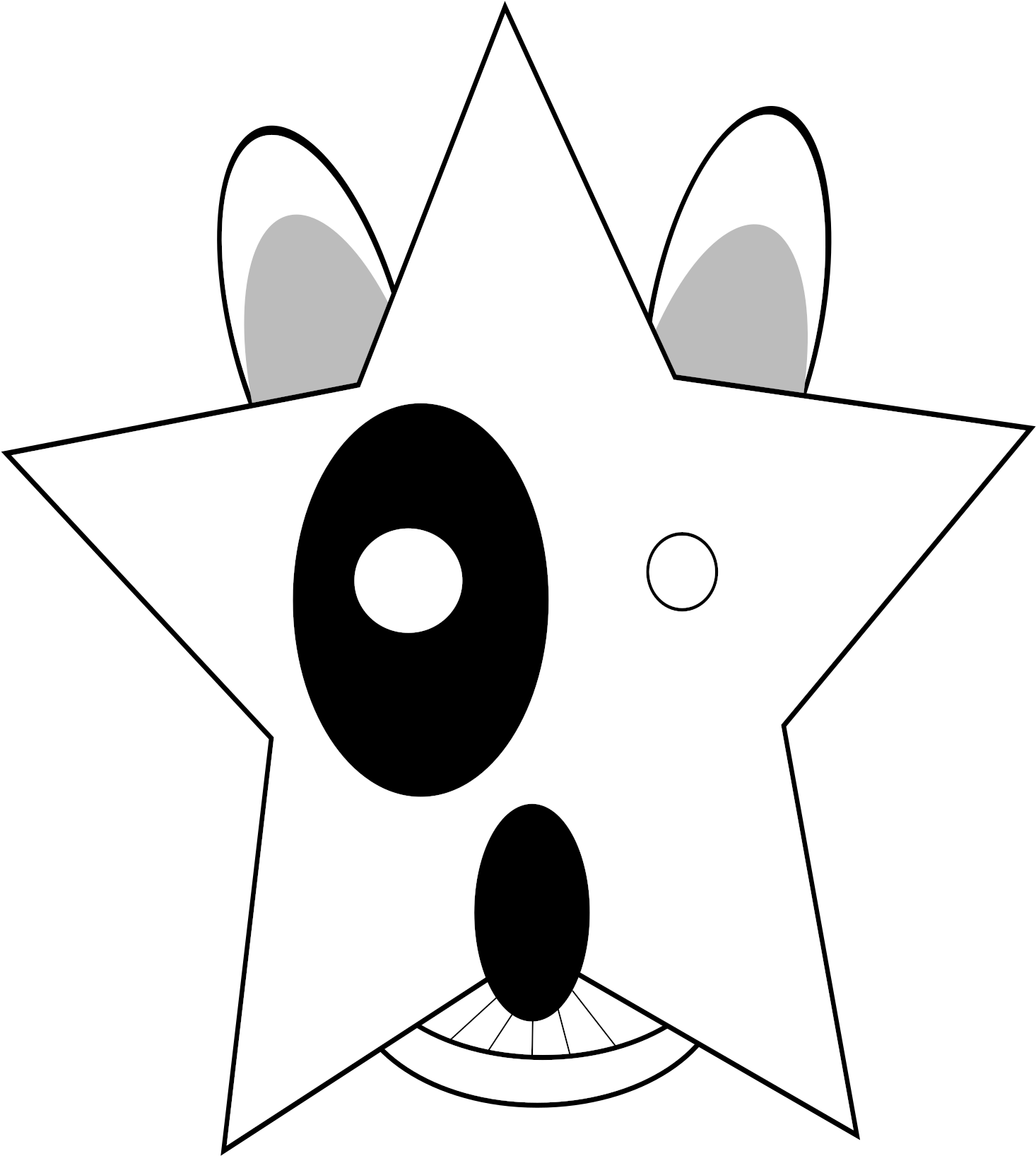 This Free Icons Png Design Of Star,bullterrier Head, (1697x2400), Png Download