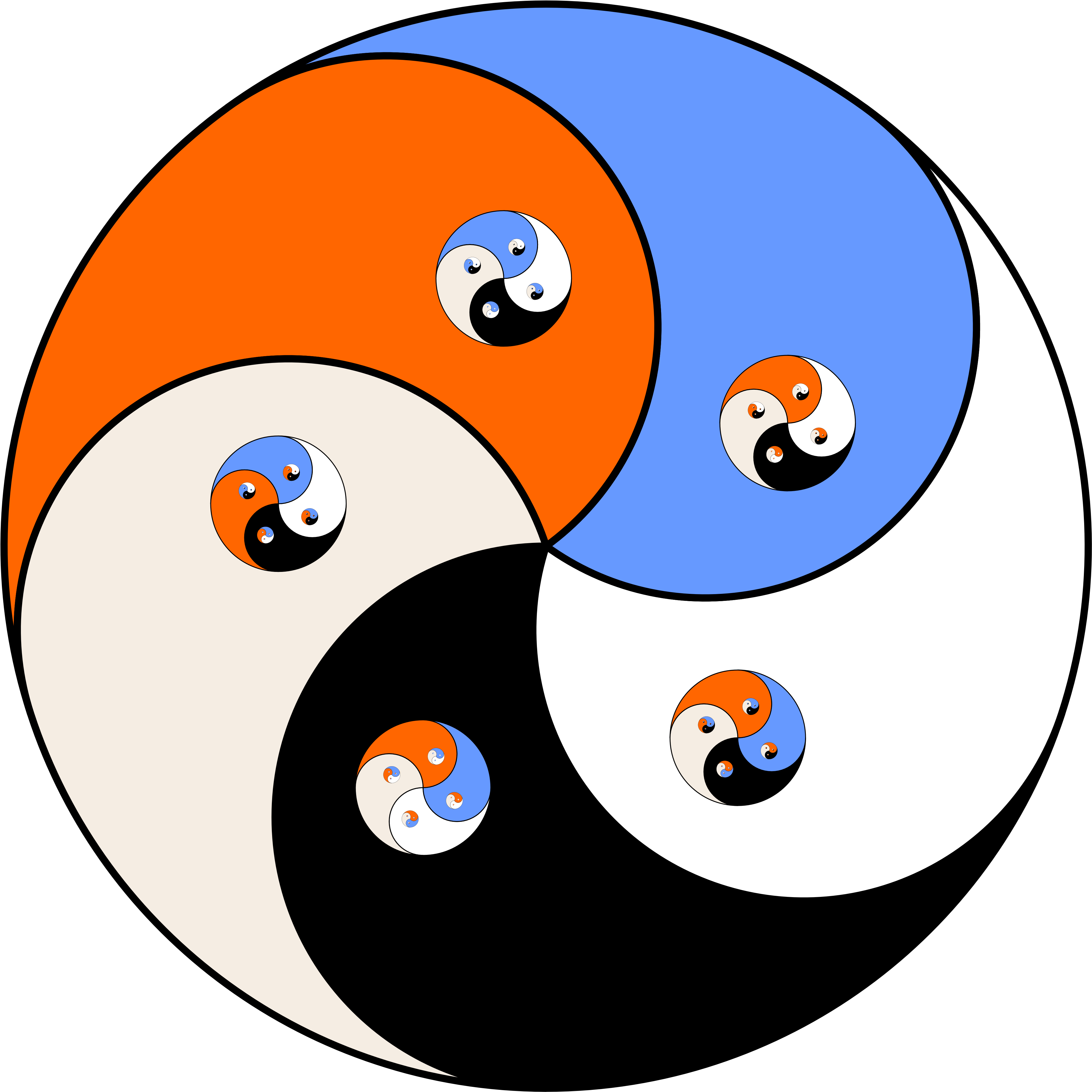 Fractals Clipart Yin Yang - Yin Yang De 5 (4096x4096), Png Download