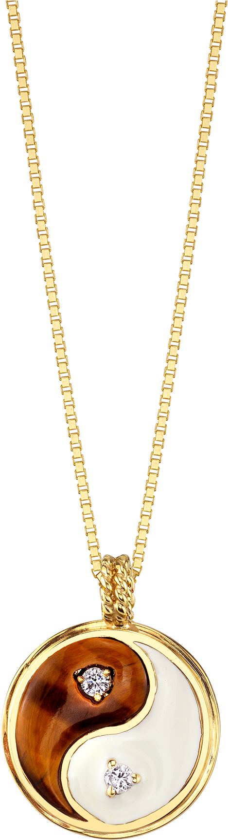 Diamond Tigers Eye Yin Yang Necklace - Locket (1800x1800), Png Download