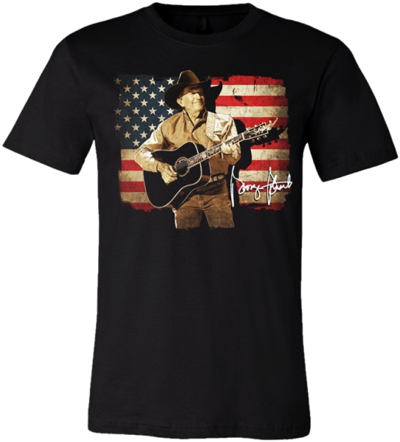 George Strait Black Distressed Flag Tee - Thrasher Kappa Delta Shirt (640x640), Png Download
