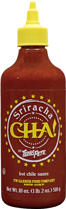 Sriracha Sauce By Texas Pete - Glass Bottle (340x971), Png Download