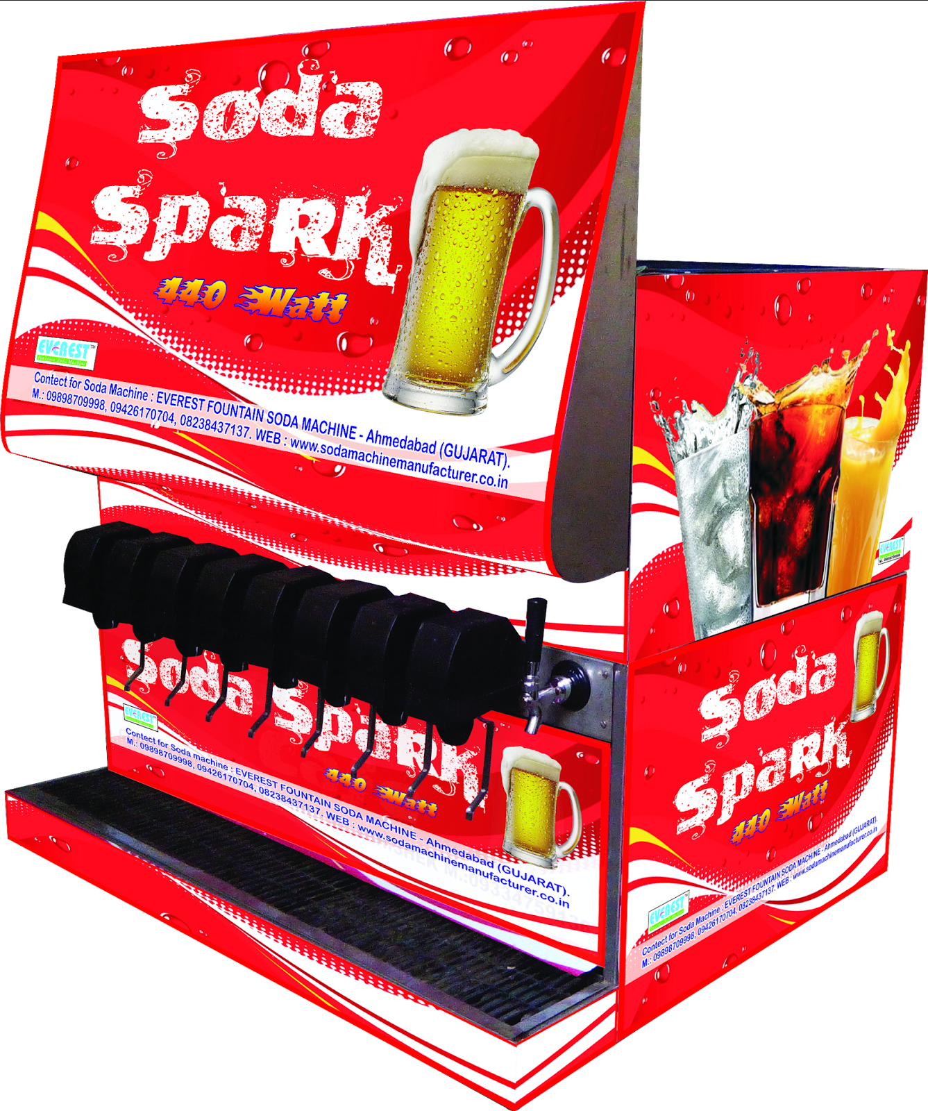8 2 Valve Soda Spark Red Machine - Drink (1337x1600), Png Download