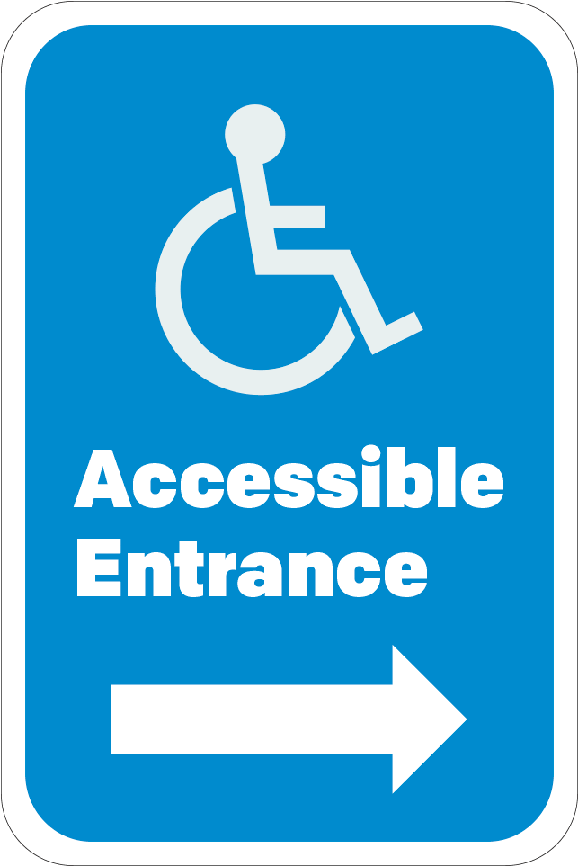 Accessible Entrance, Right Arrow - Traffic Sign (1000x1000), Png Download