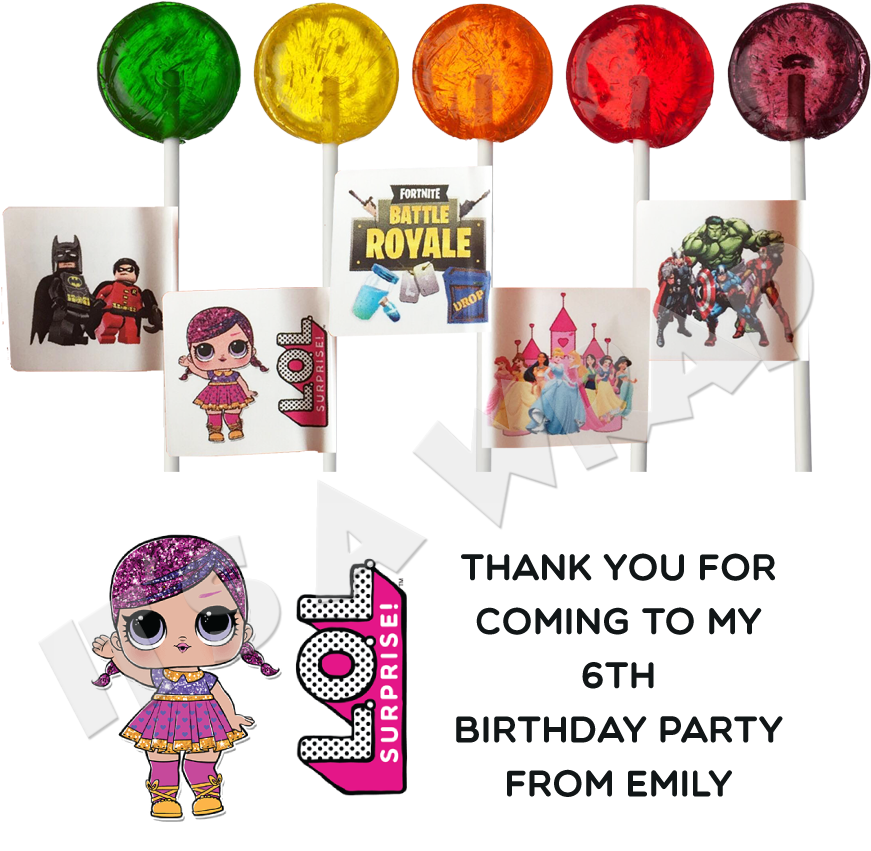 Lol Surprise Lollipop Stick Labels - Lollipop Candy (886x886), Png Download