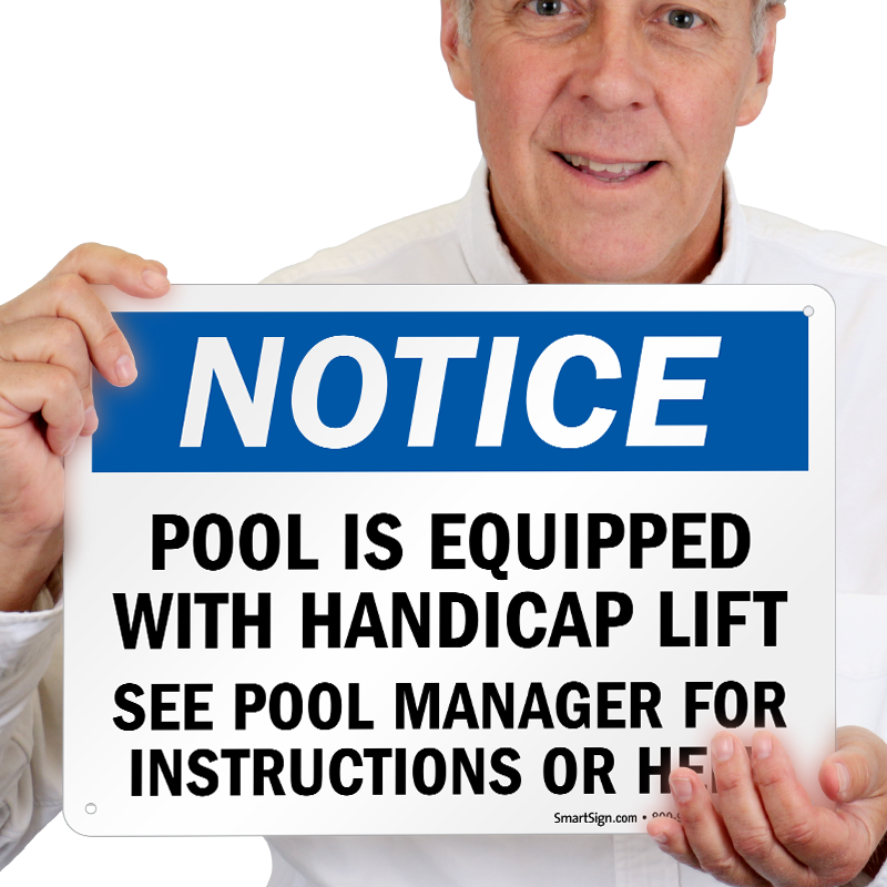 Pool With Handicap Lift Sign - Male (800x800), Png Download