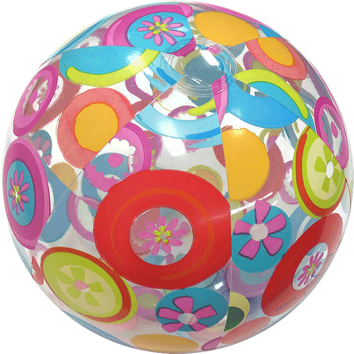 24-inch Lively Print Beach Balls Fun Circles - Fun Beach Ball (750x750), Png Download