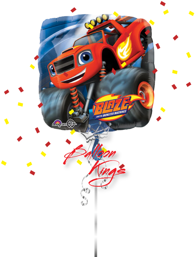 Blaze - 3rd Birthday Balloons Of Blaze (857x1024), Png Download